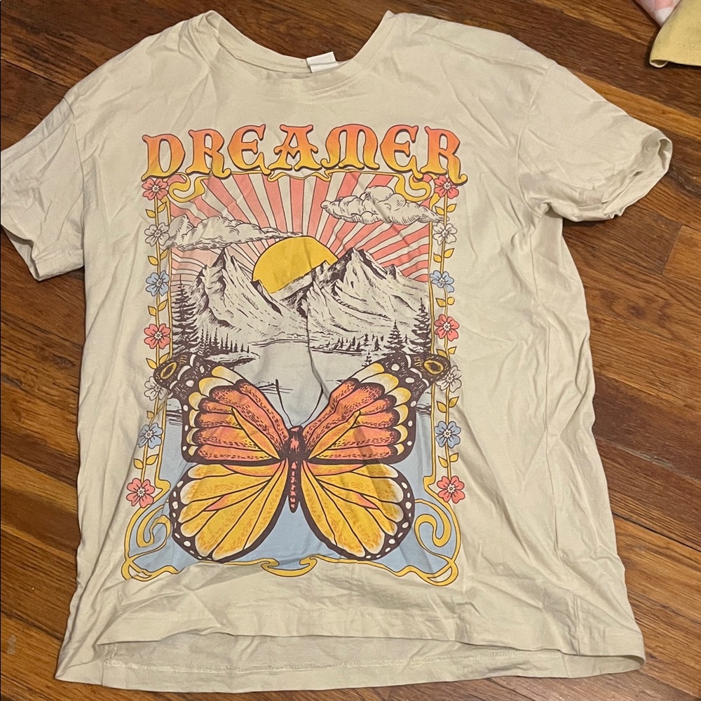 Graphic T-Shirt with Butterfly Design